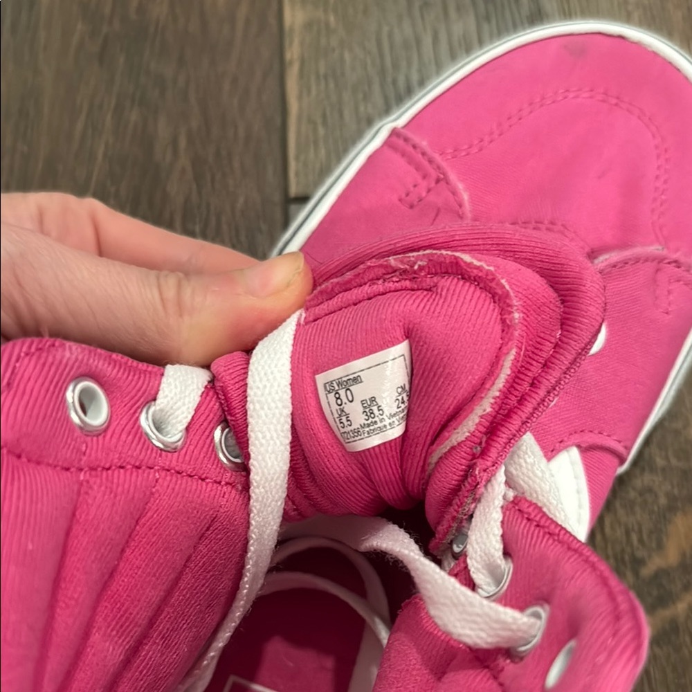 Vans Pink and White Women's Sneakers - Picture 5 of 10